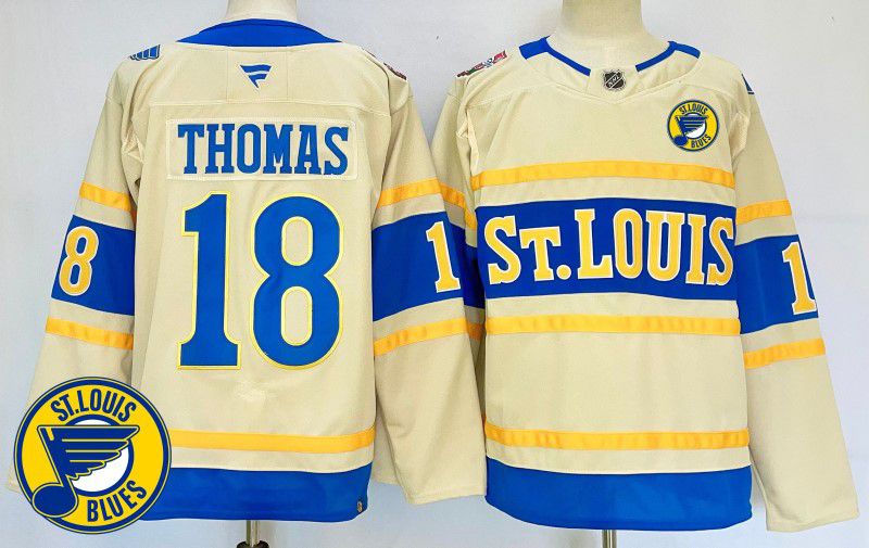 Men St.Louis Blues #18 Thomas Cream Fanatics 2025 NHL Jersey style 5